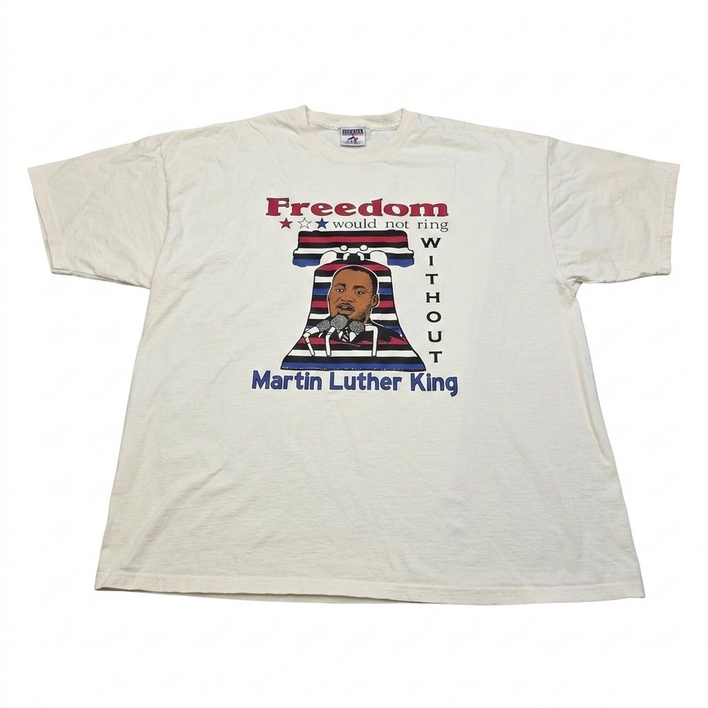 Vintage Jerzees Martin Luther King MLK Let Freedom Ring T-Shirt XL Liberty Bell